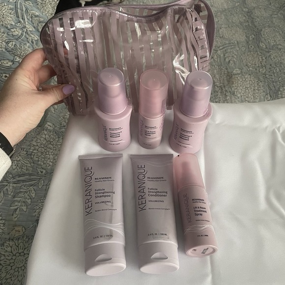 Keranique Deep Hydration Complete Hair Regrowth System 6 Piece Set With Bag - Picture 1 of 10